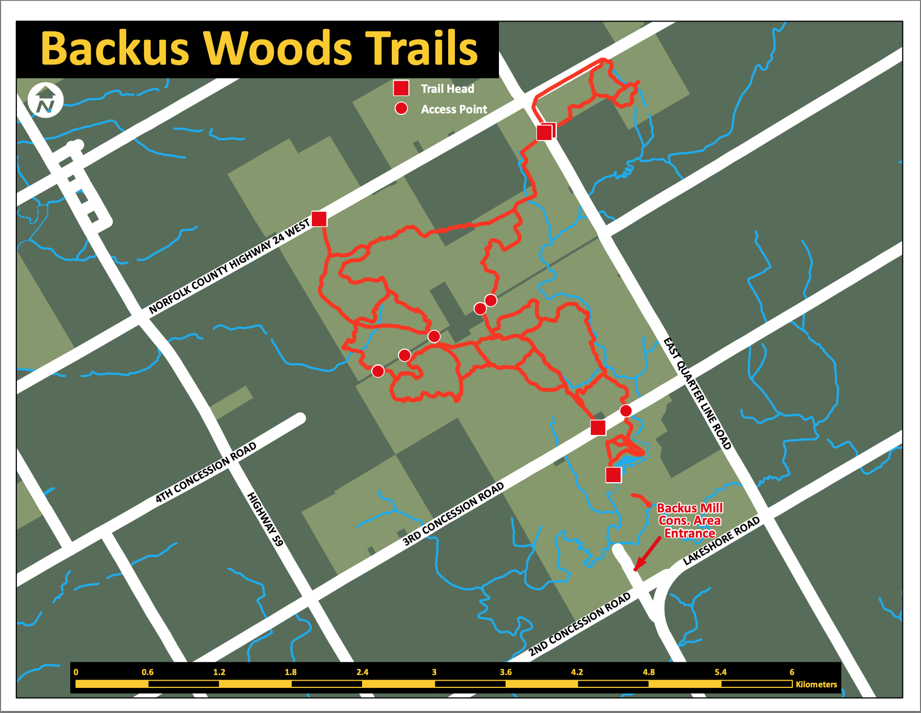 Backus Woods Trail Map